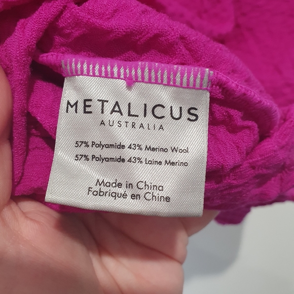 Metalicus one size wool blend fuschia stretch skirt - Picture 3 of 4